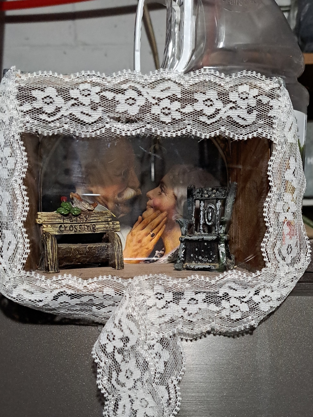 Hand crafted Vintage cigar Shadow box with glass